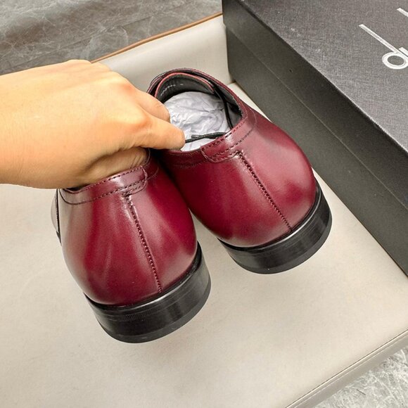 Dunhill Classic Business Pointed Leather Shoes Red main image 6
